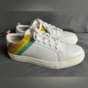 Seychelles Stand Out White Rainbow Sneakers Size 7.5